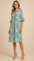 Amalia | Vestido floral con mangas acampanadas