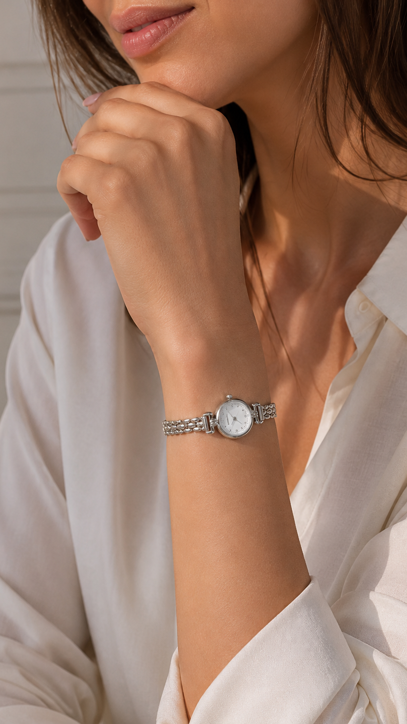Celeste | Reloj joya plateado