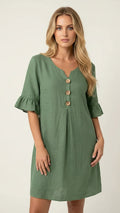 Sol | Vestido con mangas acampanadas