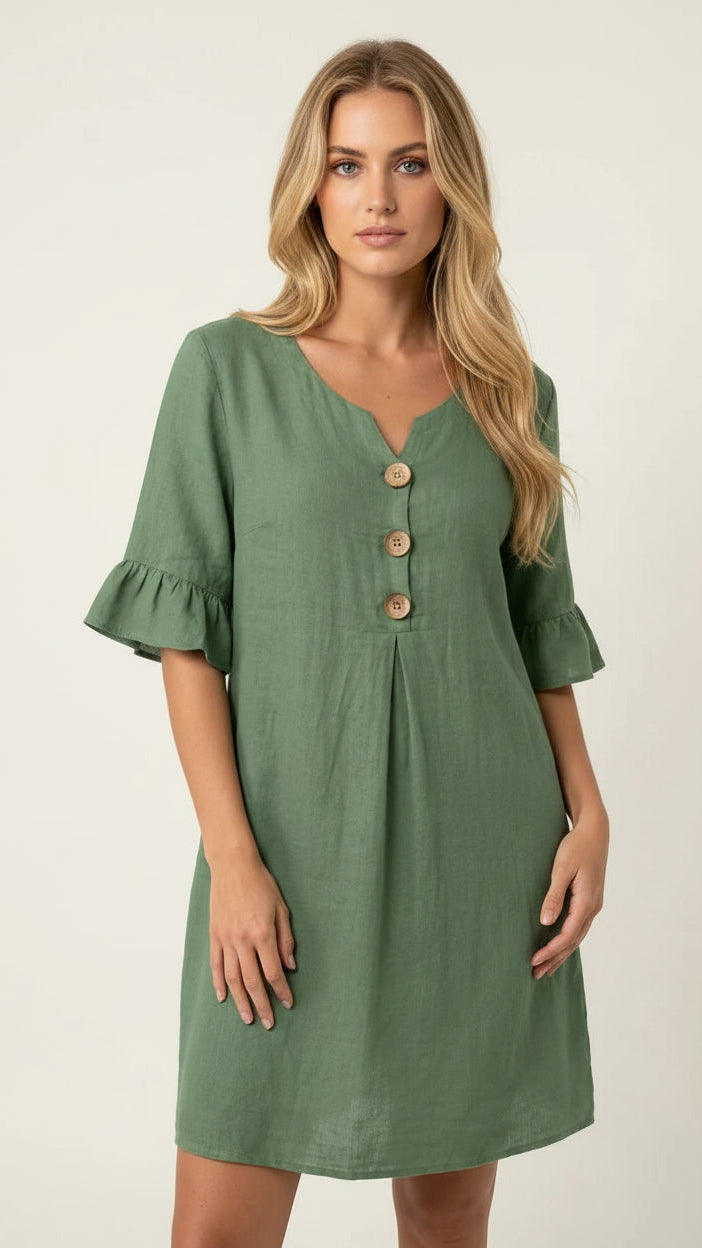 Sol | Vestido con mangas acampanadas