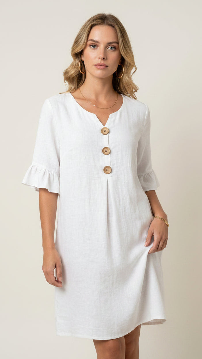 Sol | Vestido con mangas acampanadas